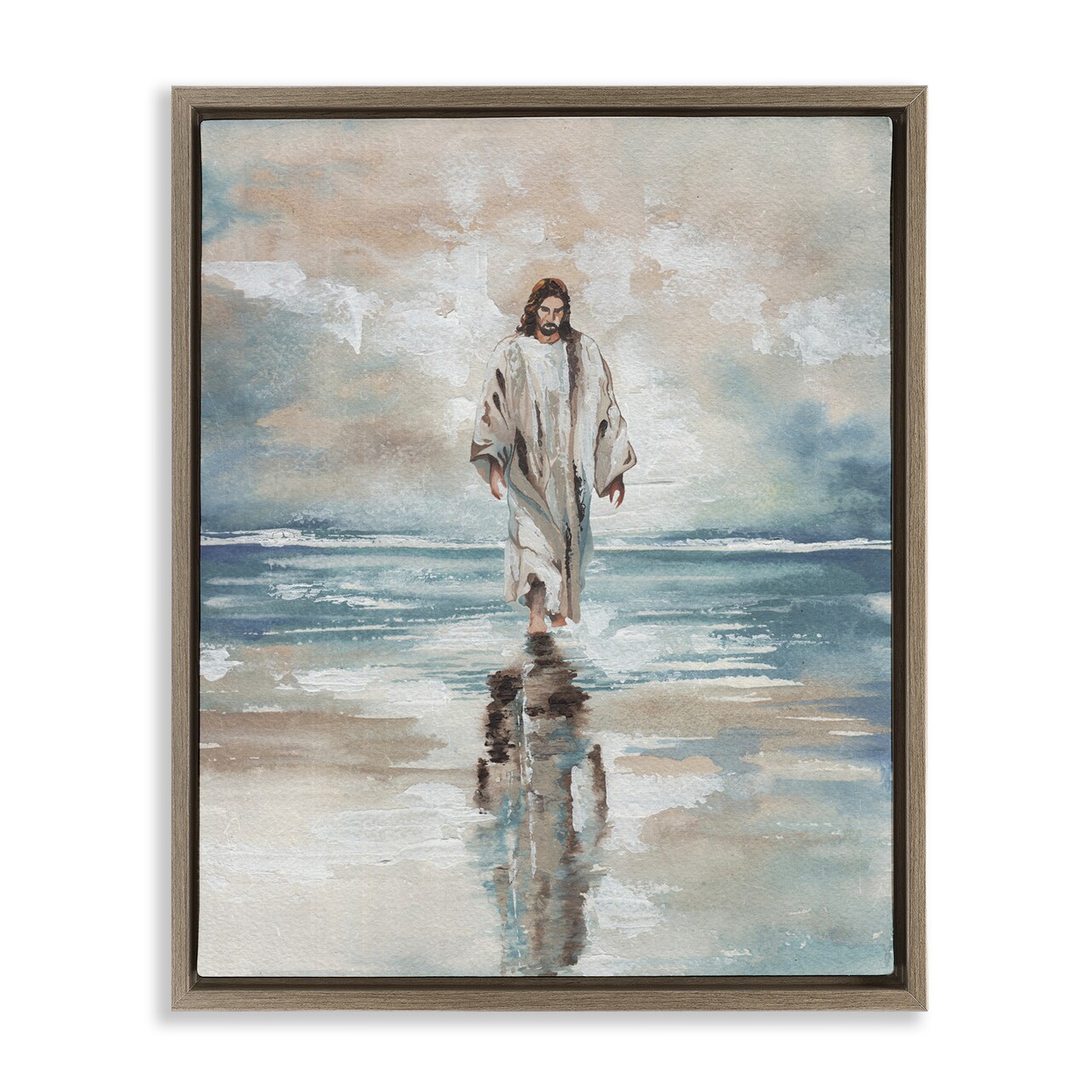 Stupell Industries Jesus on Water Floating Frame, design by Elizabeth Medley